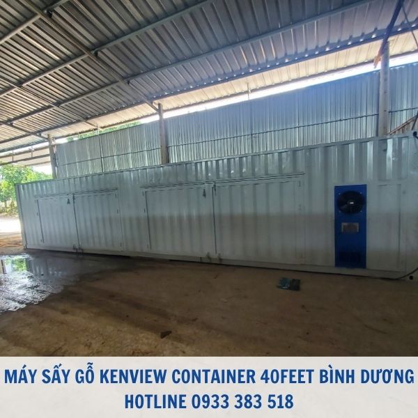 Lò sấy pallet Kenview bằng container 40feet