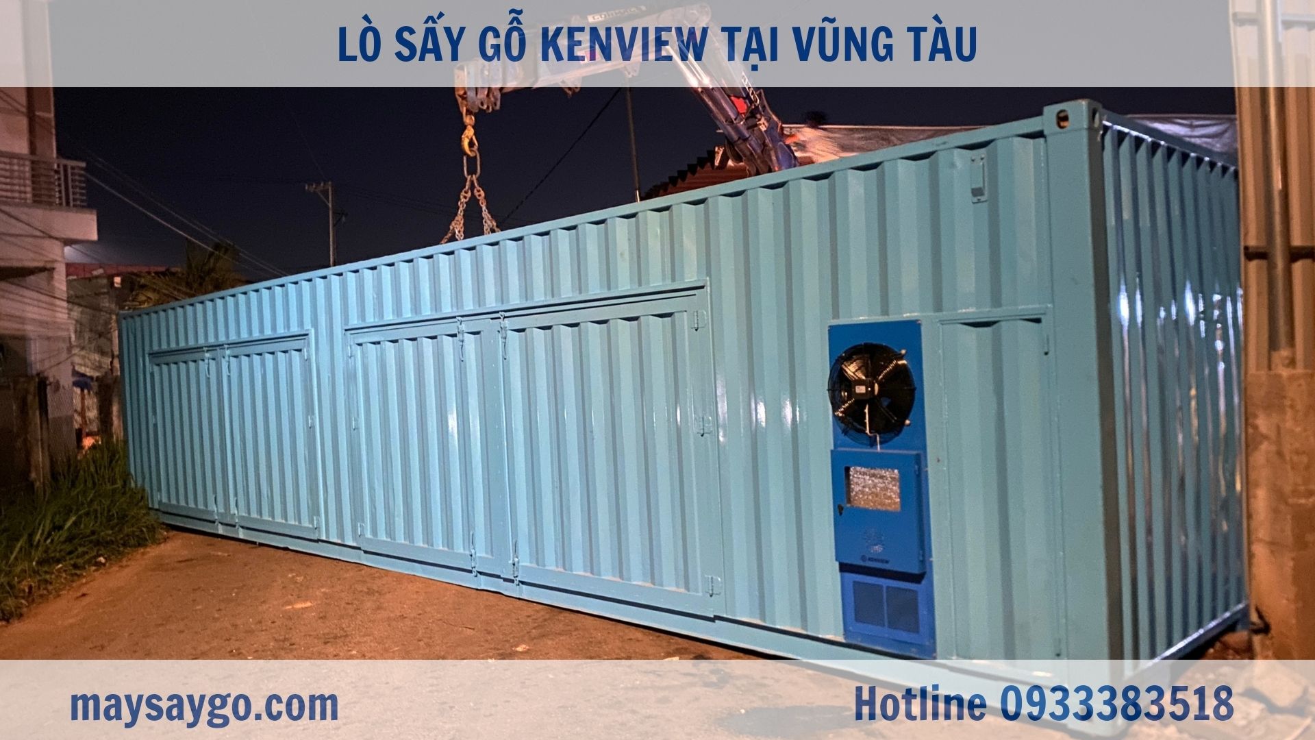 Lò sấy gỗ pallet Kenview tại Đồng Nai , thiết kế bằng containet 40feet